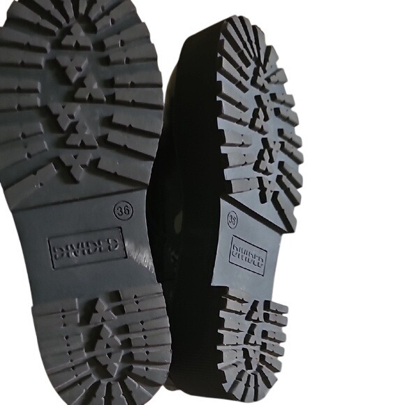 H&M Platform Boots Chunky Soles Lace Up Ankle Boots Military Boots Size 5 - Picture 7 of 9